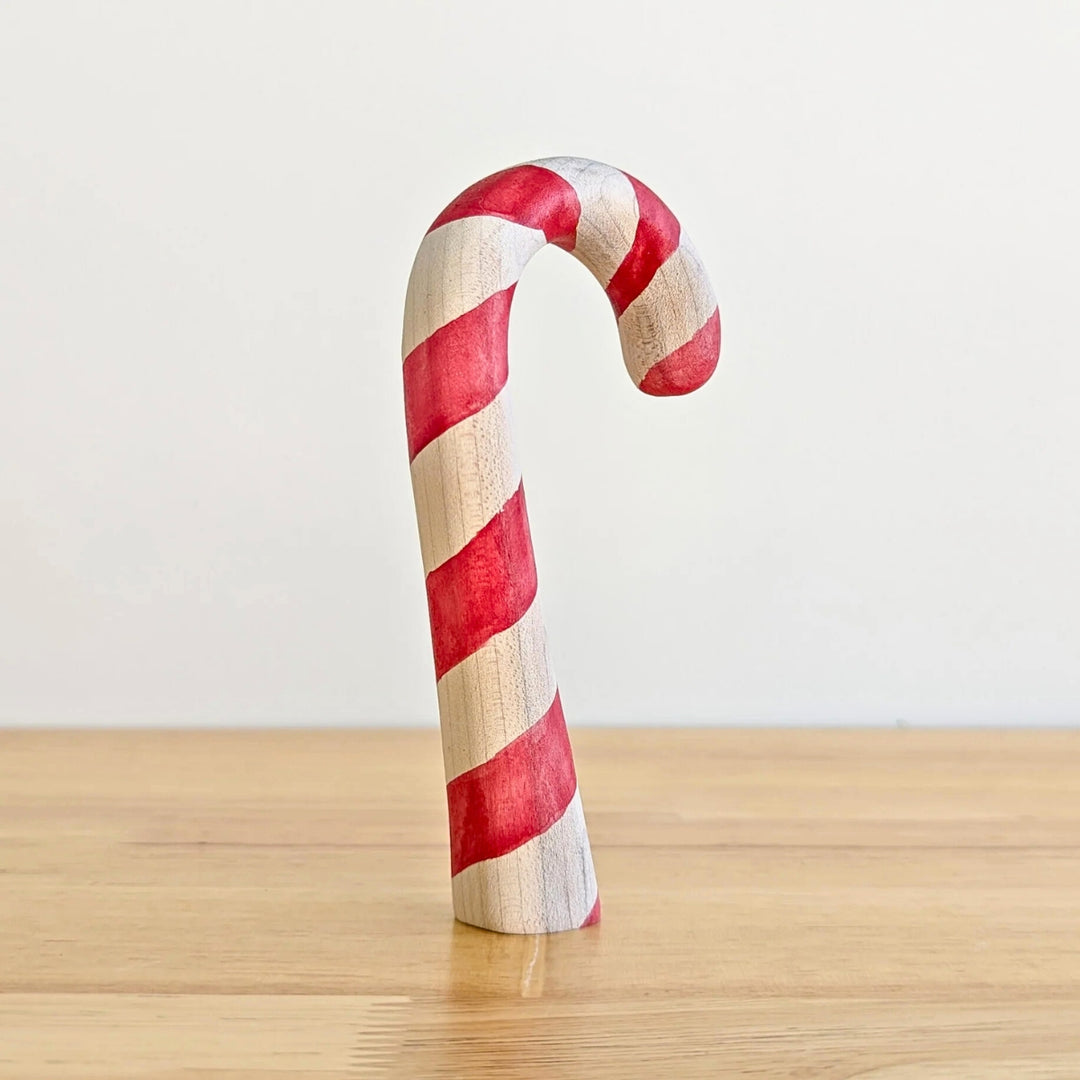 NOM Handcrafted Candy Cane Wooden Toy Figure for Small-World Play from Australia