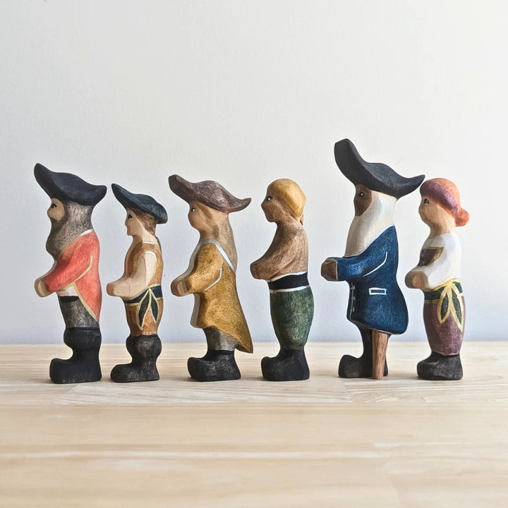 NOM Handcrafted Pirate Set Wooden Toy Figure for Small-World Play from Australia