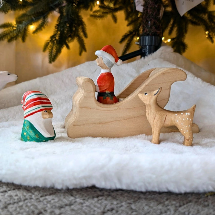 NOM Handcrafted - Santa's Sleigh Christmas Wooden Toy for Open Ended Play - Online - Australia