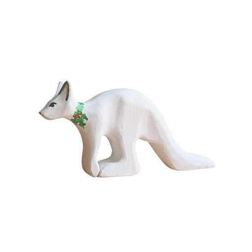 NOM Handcrafted - Snow Kangaroo - White Boomer Hopping Christmas Wooden Toys for Open Ended Play - Online - Australia