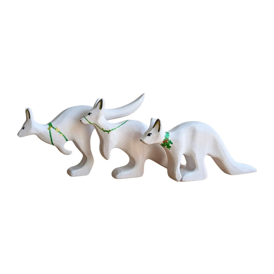 NOM Handcrafted - Snow Kangaroo - White Boomers Christmas Wooden Toys for Open Ended Play - Online, - Australia