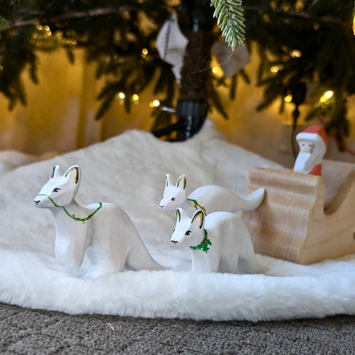 NOM Handcrafted - Snow Kangaroo - White Boomers Christmas Wooden Toys for Open Ended Play - Online, - Australia