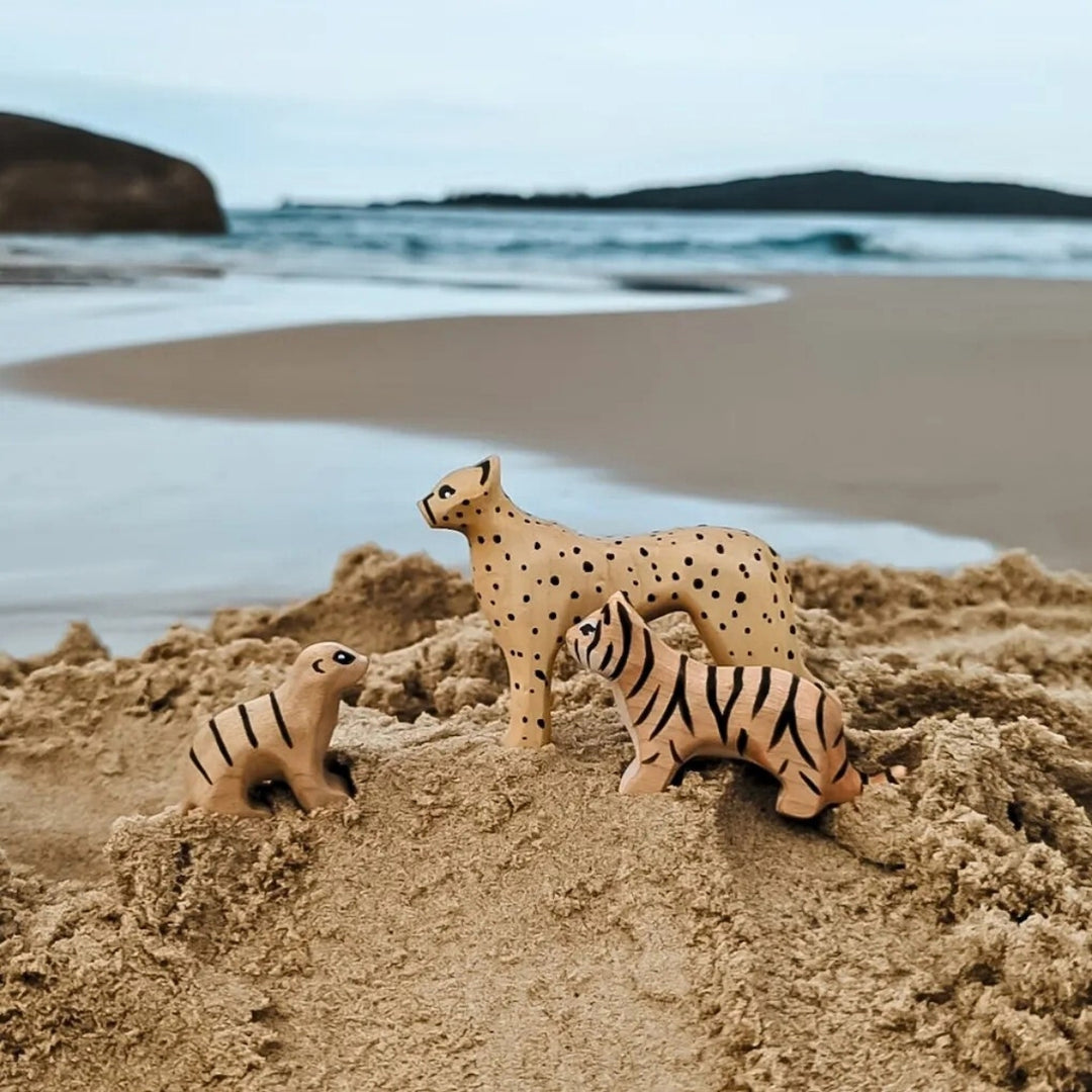 NOM Handcrafted Cheetah Large and Tiger Small from Australia