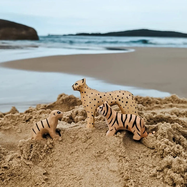 NOM Handcrafted Cheetah Large and Tiger Small from Australia