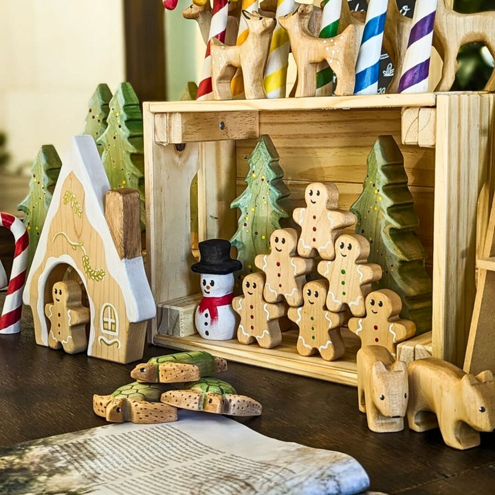 NOM Handcrafted Gingerbread Man from Australia, for Christmas Decor and Small World Play