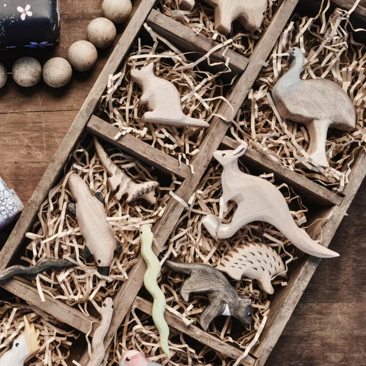 NOM Handcrafted Wooden Australian Animal Figures for Small World Play