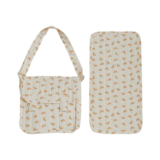 OETDLA-CAR-RP-P Olli Ella Carrie Convertible Changing Bag and Mat  - Rainbow