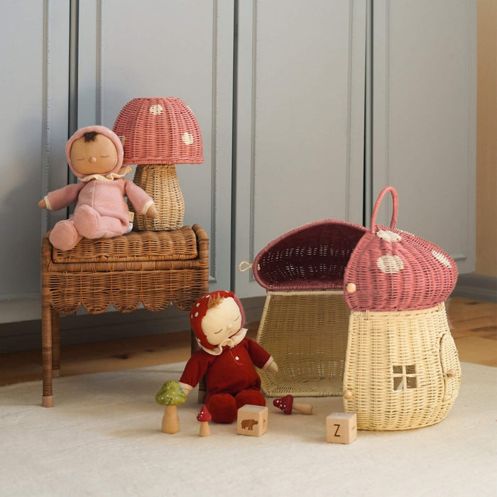 Olli Ella Pink Mushroom Dollhouse Basket Australia