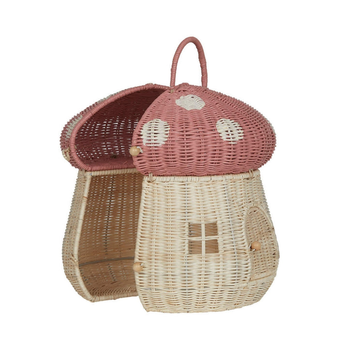 Olli Ella Pink Mushroom Dollhouse Basket Australia