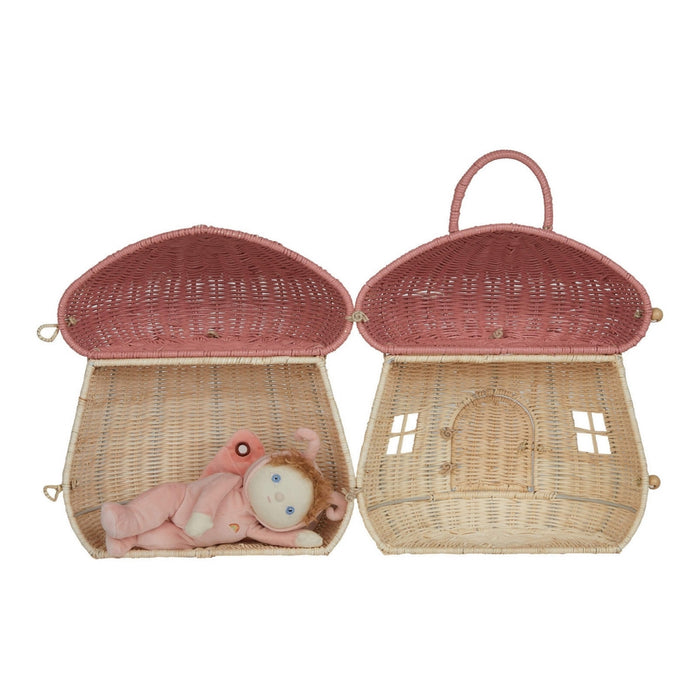 Olli Ella Pink Mushroom Dollhouse Basket Australia