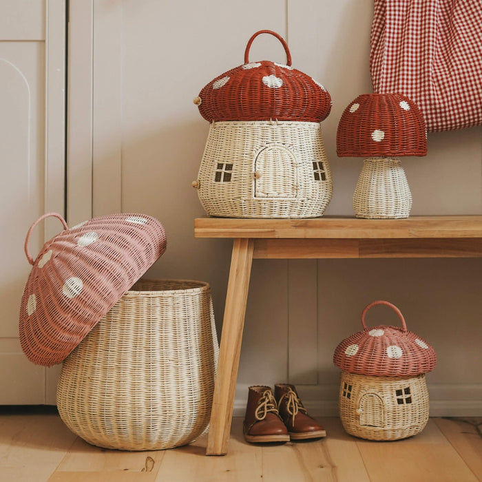 Olli Ella Mushroom Storage Basket - Pink from Australia
