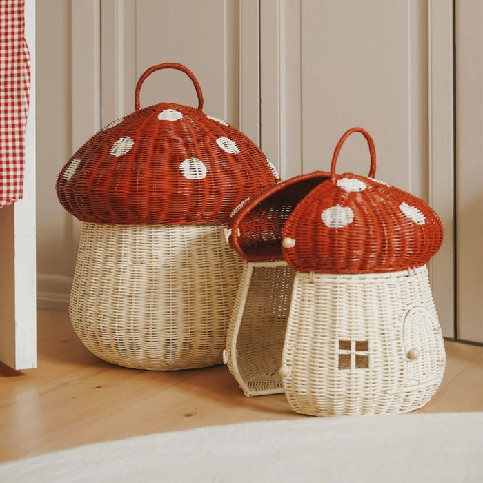 Olli Ella Mushroom Storage Basket - Red - Australia