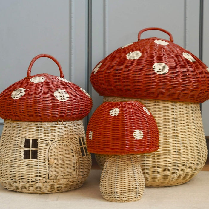 Olli Ella Mushroom Storage Basket - Red - Australia