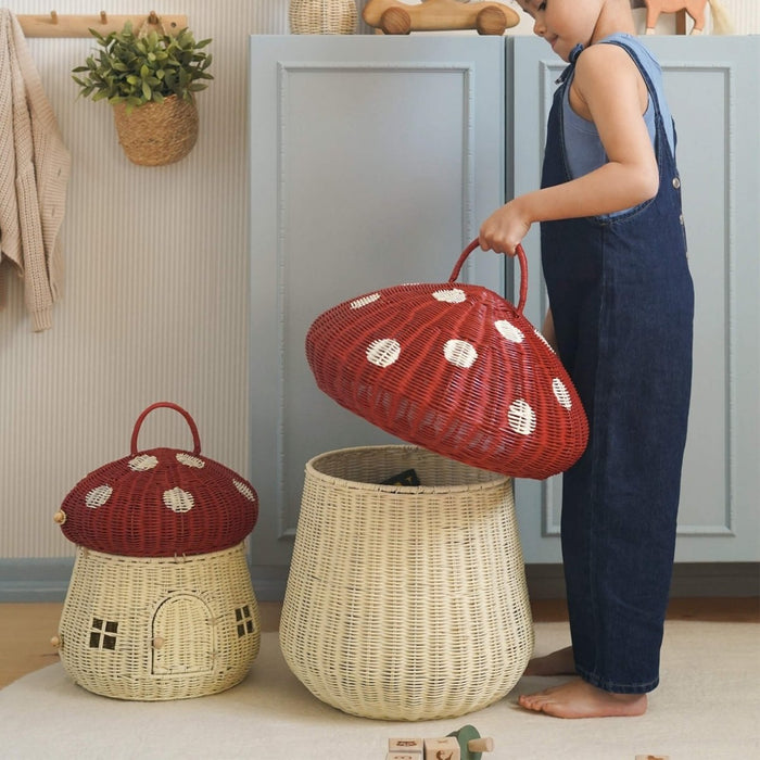 Olli Ella Mushroom Storage Basket - Red - Australia