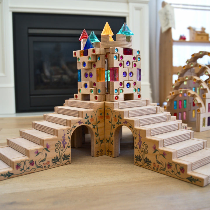 Regenbogenland Premium Interlocking Wooden Construction Set - Australia