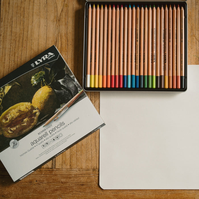 LYRA Rembrandt Aquarelle Watercolor Pencils - Assorted Tin of 24 Colours - Online, Australia
