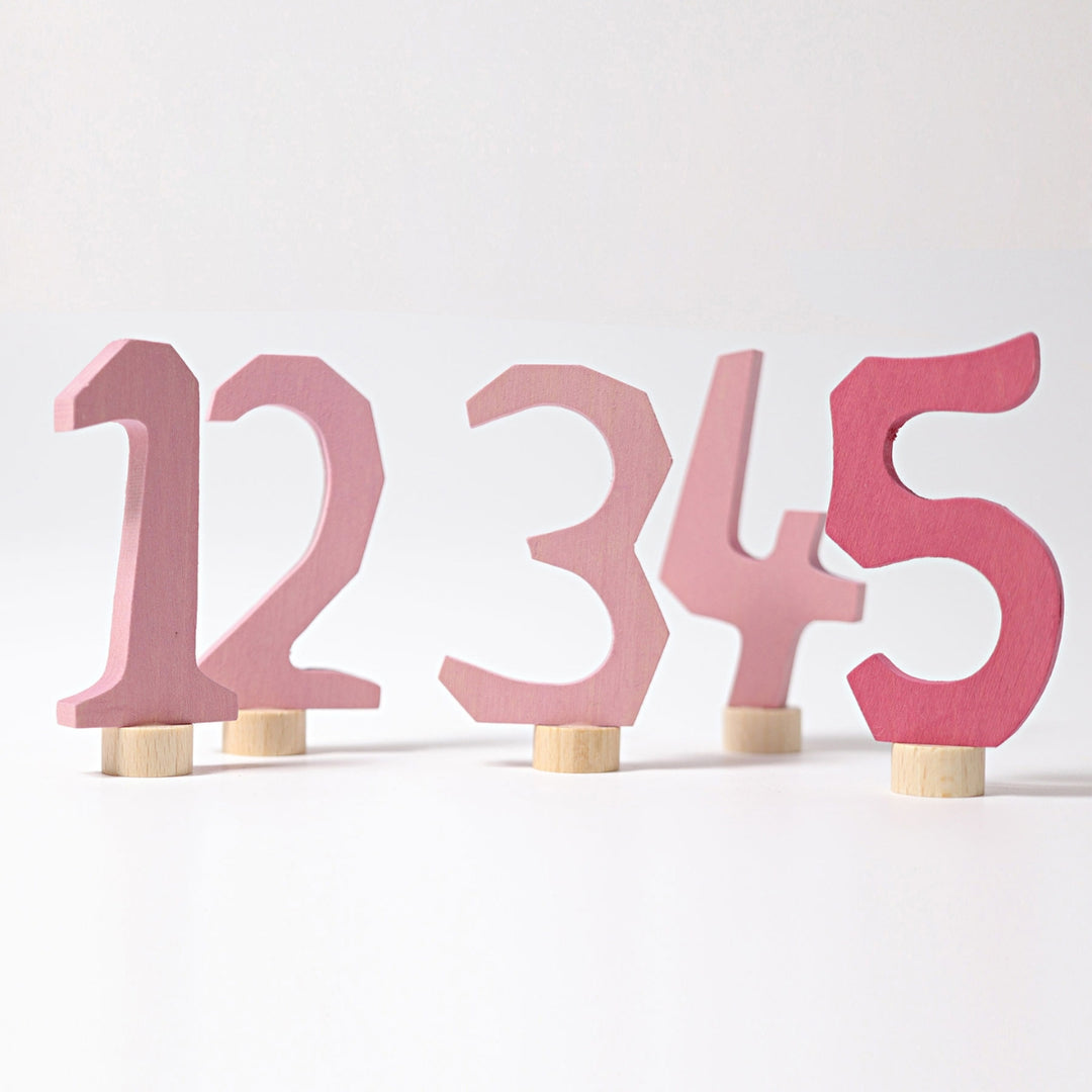 GR-04401 Grimm's Decorative Numbers Set 1-5 Pink