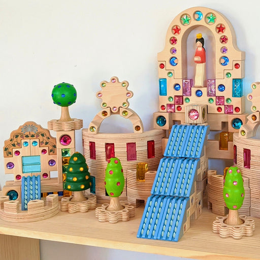 Regenbogenland Flower Garden - Premium Interlocking Wooden Construction Set - Australia