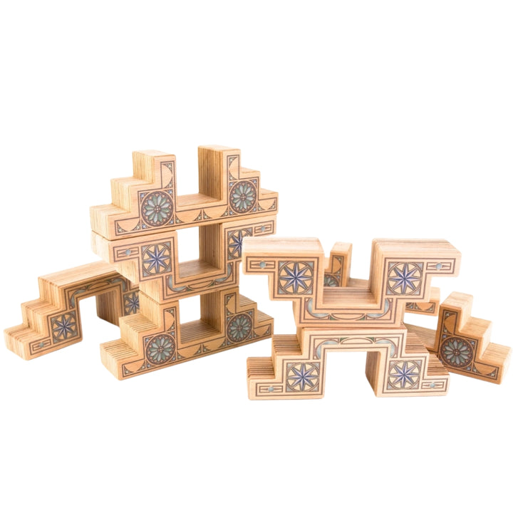 Regenbogenland Gothic Steps - Premium Interlocking Wooden Construction Set - Australia