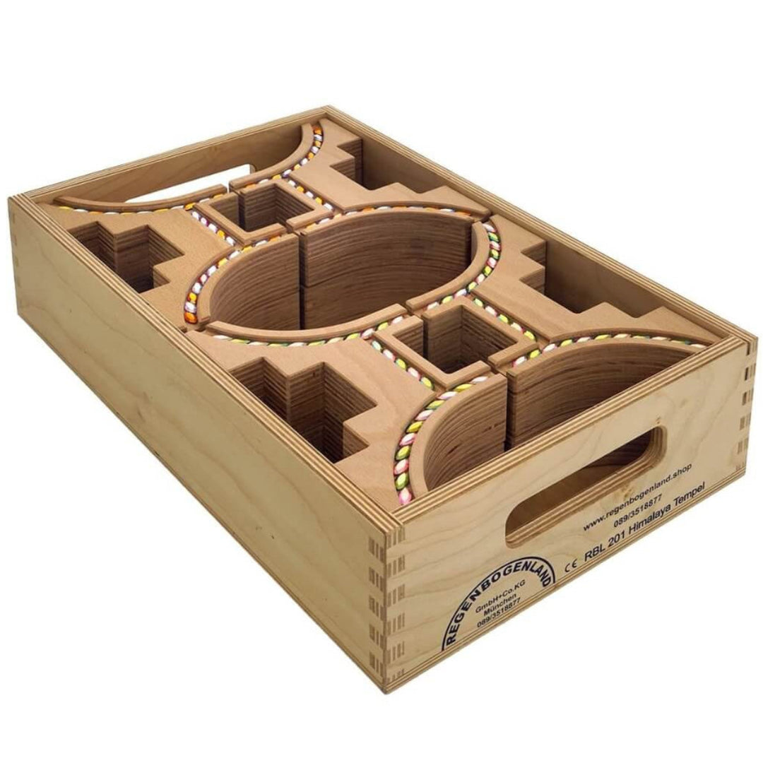 Regenbogenland Himalayan Temple - Premium Interlocking Wooden Construction Set - Australia