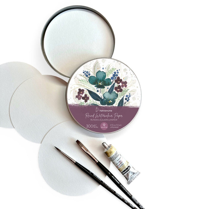 Round Watercolour Paper 300gsm - 13 cm - 30 sheets in tin case, Australia