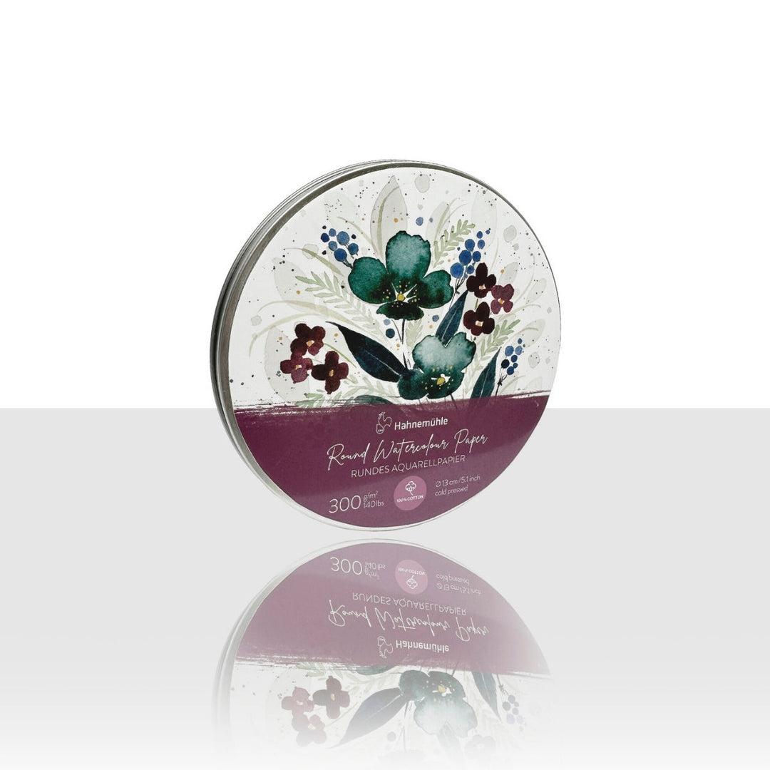 Round Watercolour Paper 300gsm - 13 cm - 30 sheets in tin case, Australia