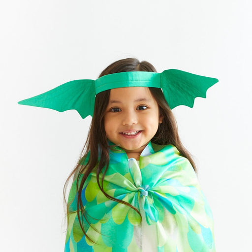 SS-GreenDino Sarah's Silks Dress Ups Set - Green Dinosaur