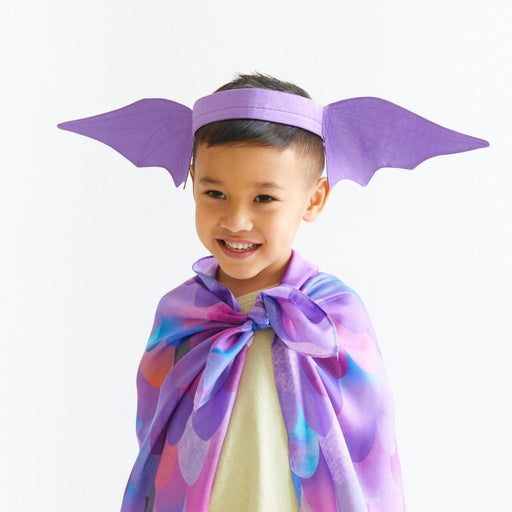 SS-PurpleDino-BUN Sarah's Silks Dress Ups Set - Purple Dinosaur