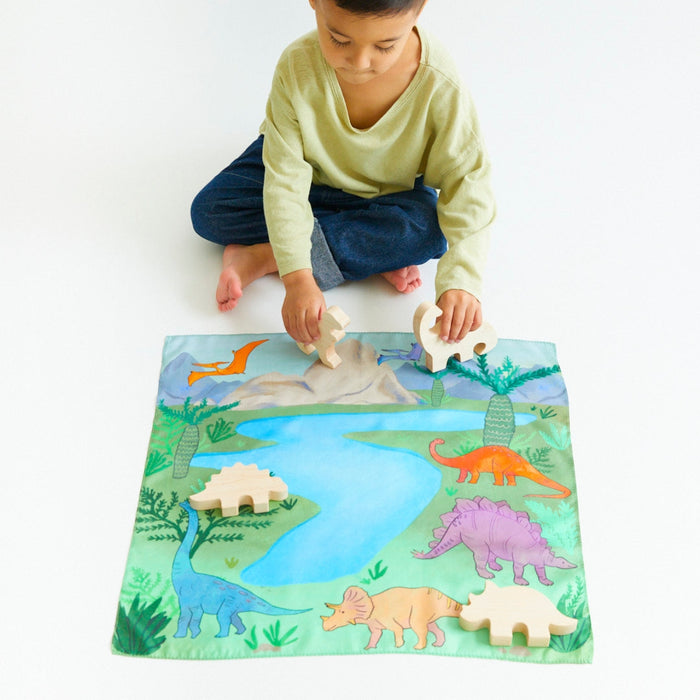Sarah's Silks Mini Playsilk - Playmap Dinosaur