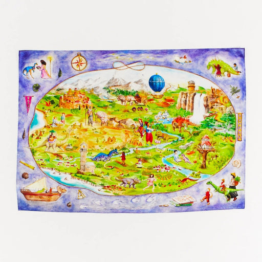 SS-DINOTOPIASEEK Sarah's Silks Playsilk - Seek & Find Dinotopia