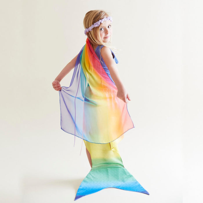 SS-3168 Sarah's Silks Mermaid Tail Large Rainbow