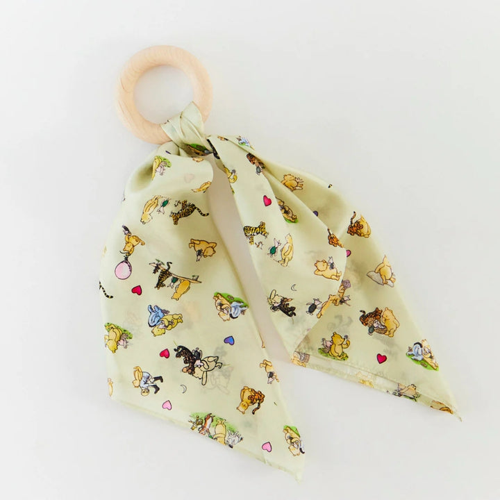Sarah's Silks Silk and Wood Teether - Winnie the Pooh, Australia