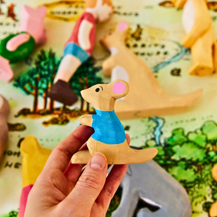 Sarah's Silks Winnie-the-Pooh Wooden Figure - Roo, Australia