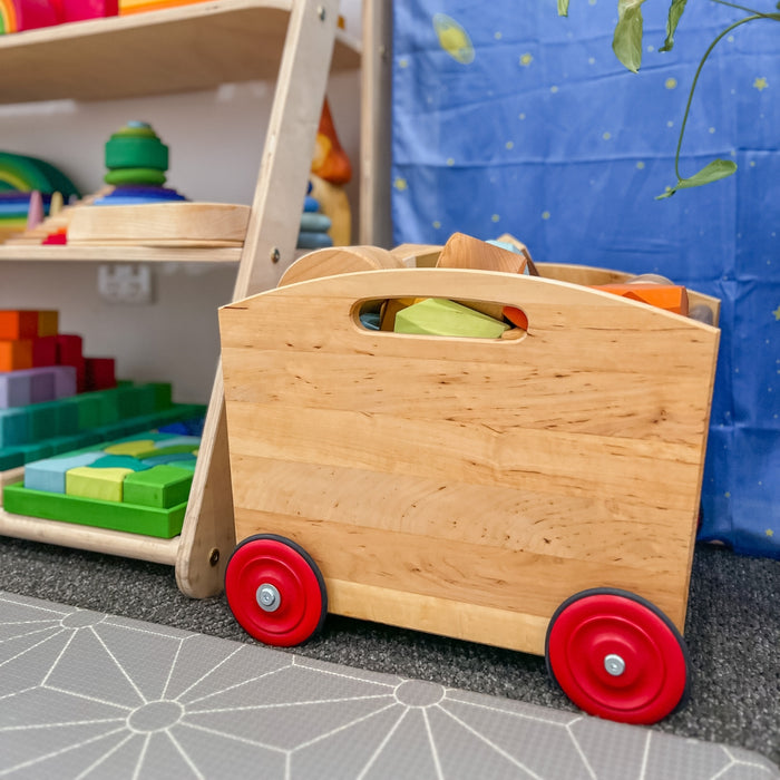 Wooden toy trolley outlet cart