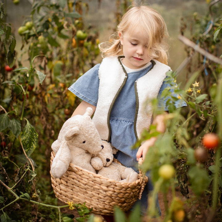 SENGER Cuddly Animal - Large Bear - Linen - Removable Heat/Cool Pack - Natural Organic Soft Toy - Online, Australia