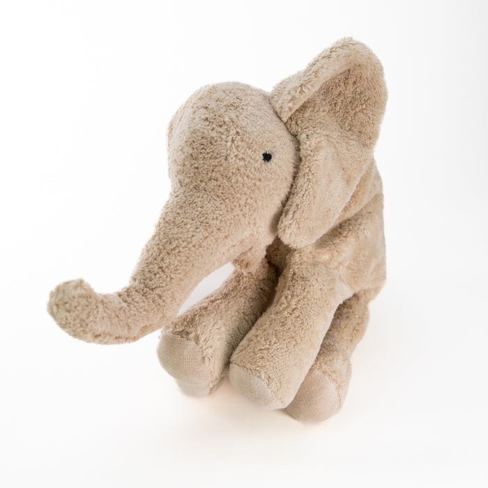 SENGER Cuddly Animal - Large Elephant - Linen - Removable Heat/Cool Pack - Natural Organic Soft Toy - Online, Australia