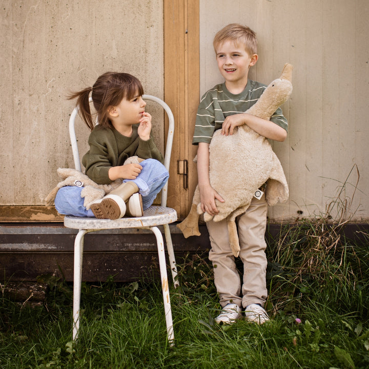 SENGER Cuddly Animal - Large Goose - Linen - Removable Heat/Cool Pack - Natural Organic Soft Toy - Online, Australia