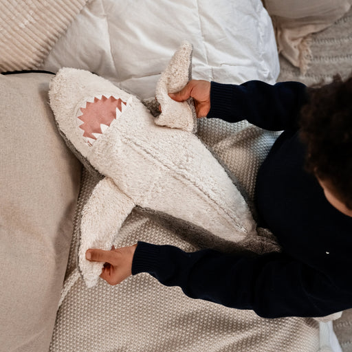 SENGER Cuddly Animal - Large Shark - Removable Heat/Cool Pack - Natural Organic Soft Toy - Online, Australia