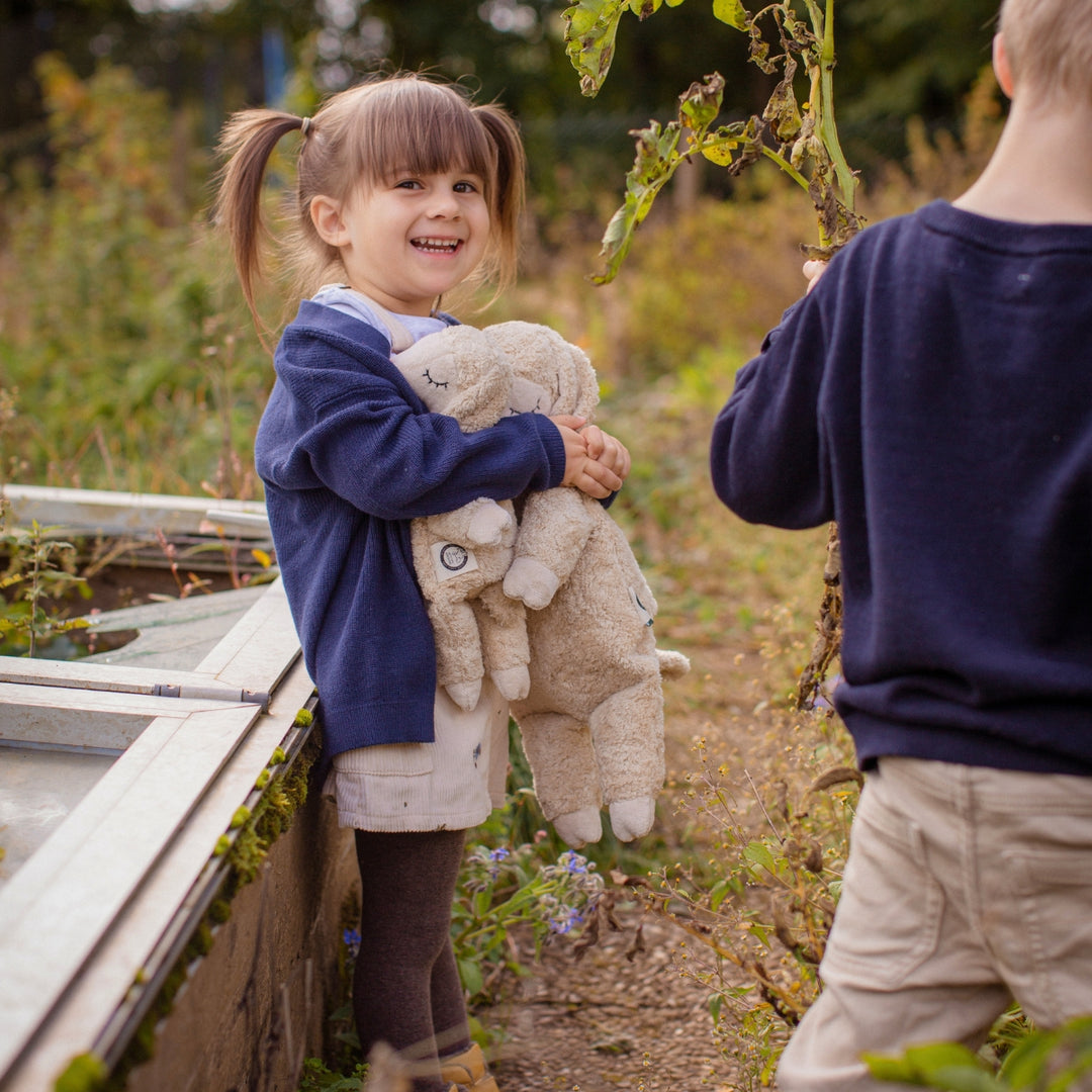 SENGER Cuddly Animal - Large Sheep - Linen - Removable Heat/Cool Pack - Natural Organic Soft Toy - Online, Australia
