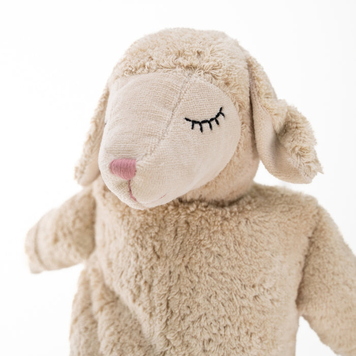 SENGER Cuddly Animal - Large Sheep - Linen - Removable Heat/Cool Pack - Natural Organic Soft Toy - Online, Australia