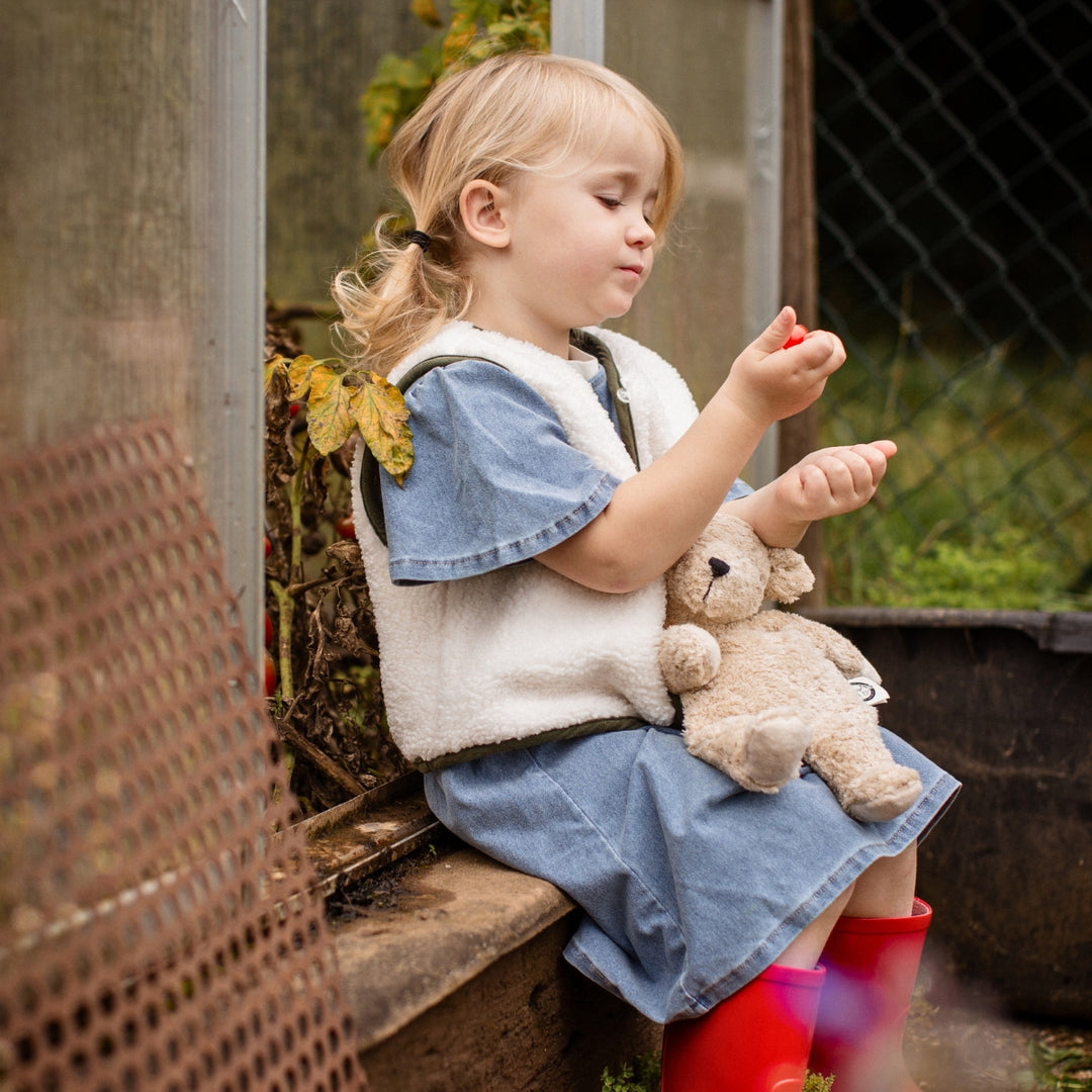 SENGER Cuddly Animal - Small Bear - Linen - Removable Heat/Cool Pack - Natural Organic Soft Toy - Online, Australia