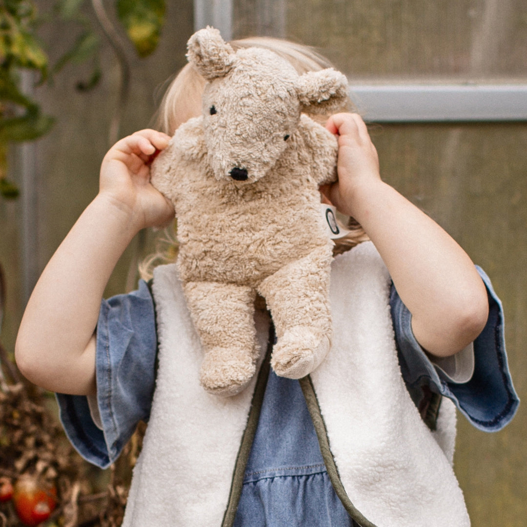 SENGER Cuddly Animal - Small Bear - Linen - Removable Heat/Cool Pack - Natural Organic Soft Toy - Online, Australia