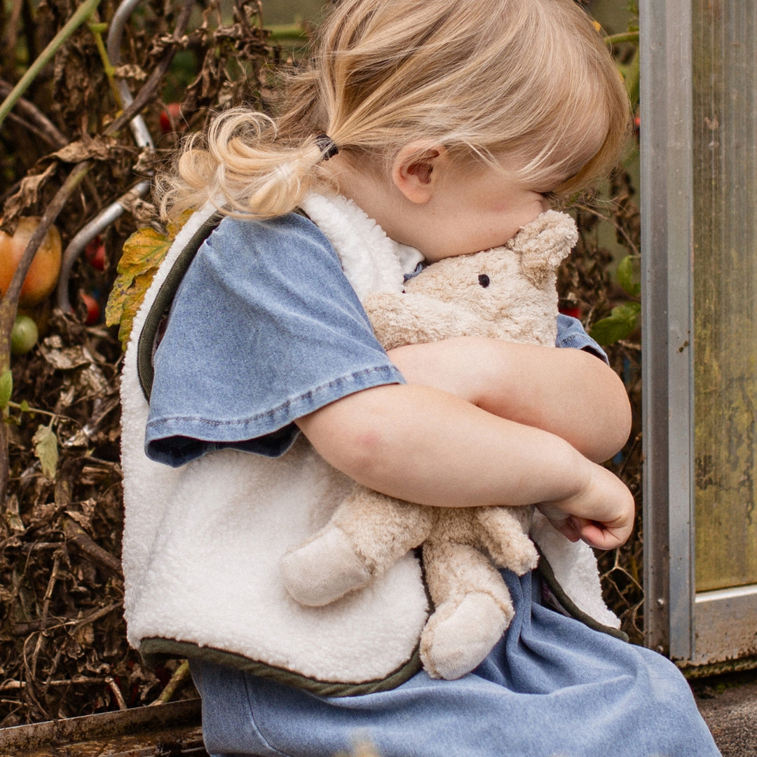 SENGER Cuddly Animal - Small Bear - Linen - Removable Heat/Cool Pack - Natural Organic Soft Toy - Online, Australia