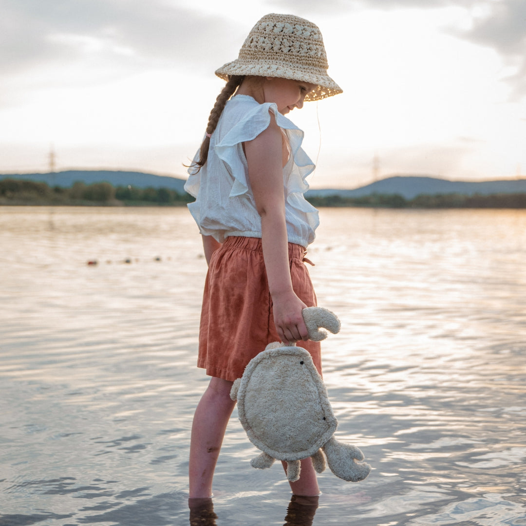 SENGER Cuddly Animal - Small - Cuddly Animal Crab - Linen - Removable Heat/Cool Pack Natural Organic Soft Toys - Online, Australia