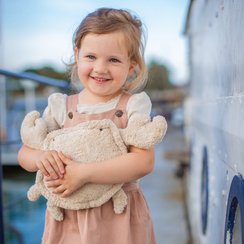 SENGER Cuddly Animal - Small - Cuddly Animal Crab - Linen - Removable Heat/Cool Pack Natural Organic Soft Toys - Online, Australia