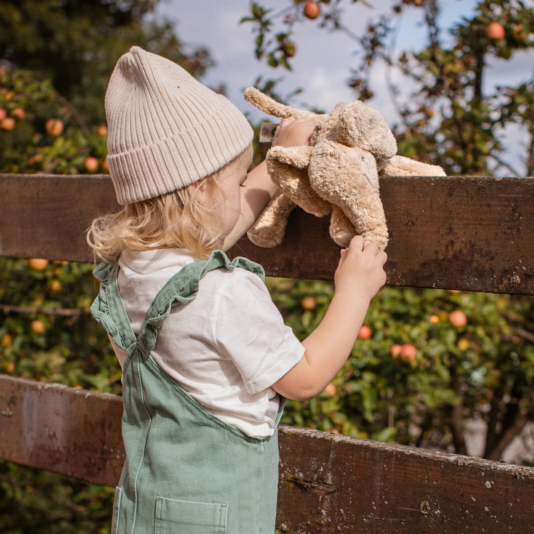 SENGER Cuddly Animal - Small Elephant - Linen - Removable Heat/Cool Pack - Natural Organic Soft Toy - Online, Australia