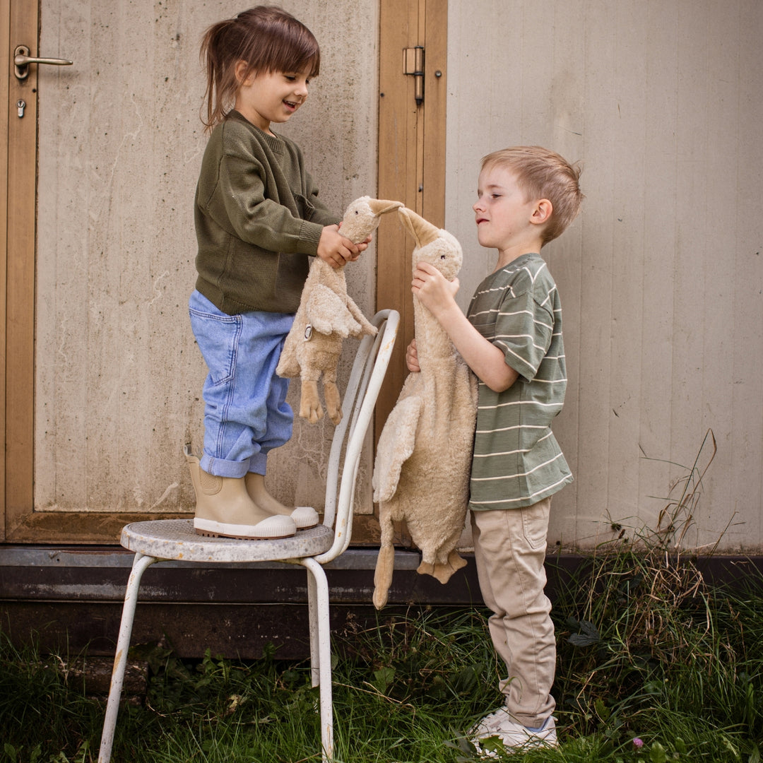 SENGER Cuddly Animal - Small Goose - Linen - Removable Heat/Cool Pack - Natural Organic Soft Toy - Online, Australia