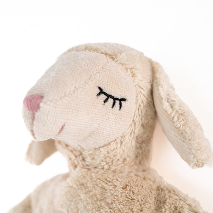 SENGER Cuddly Animal - Small Sheep - Linen - Removable Heat/Cool Pack - Natural Organic Soft Toy - Online, Australia