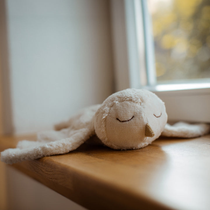 SENGER Cuddly Animal - Small - Snowy Owl - Removable Heat/Cool Pack Natural Organic Soft Toys - Online, Australia