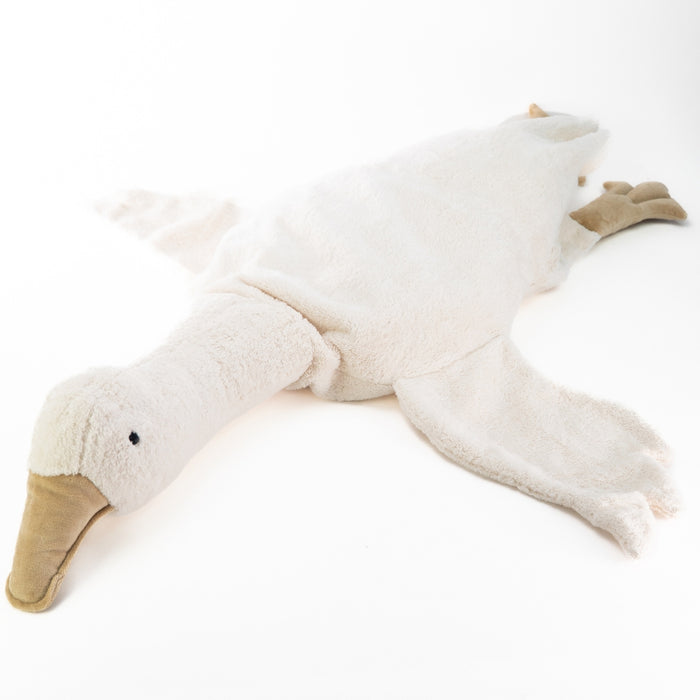 SENGER Cuddly Animal - XL Goose - White - Removable Heat/Cool Pack - Natural Organic Soft Toy - Online, Australia